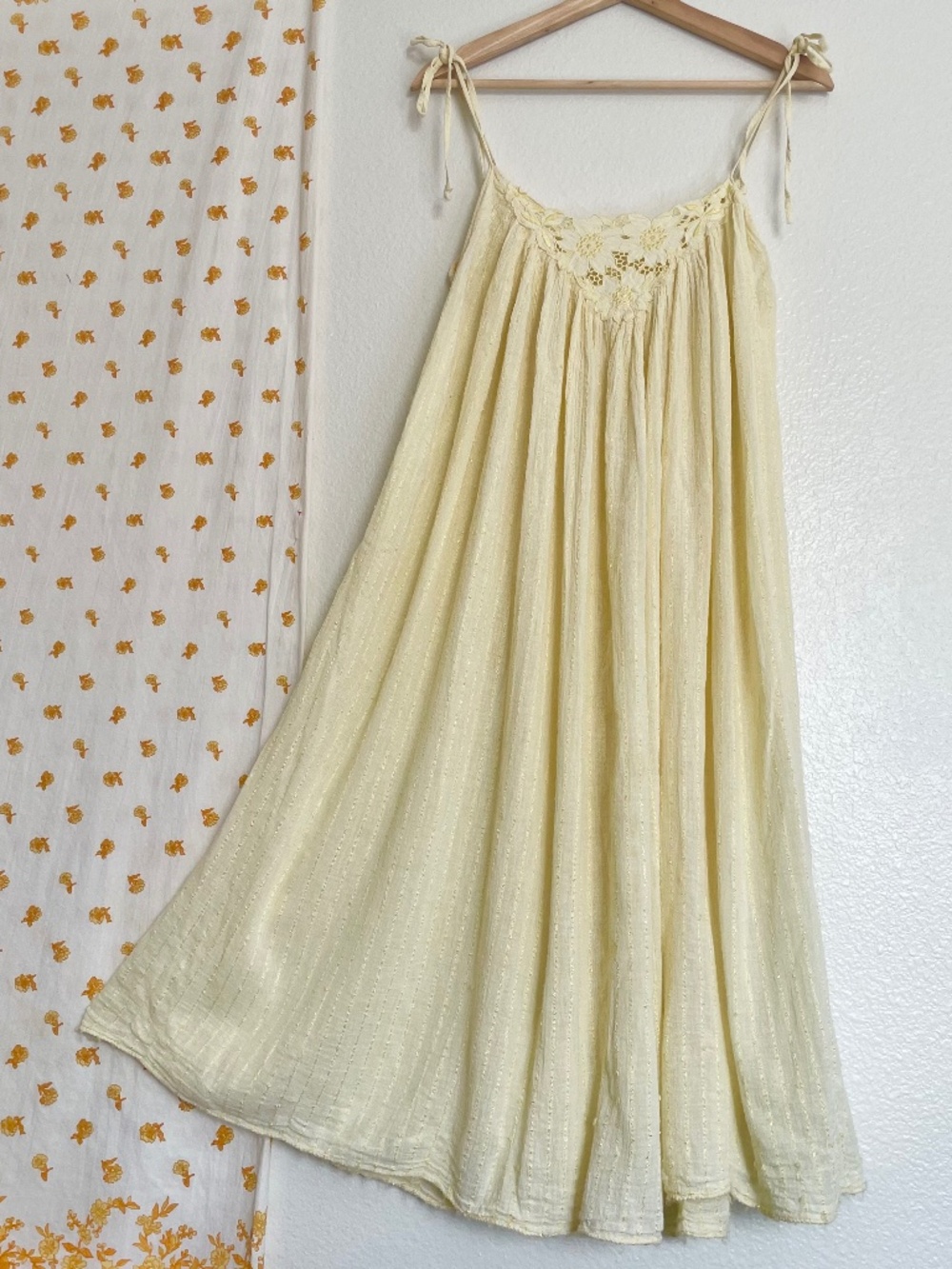 Ivory Cotton Gauze Grecian Boho Midi Dress Size 2
